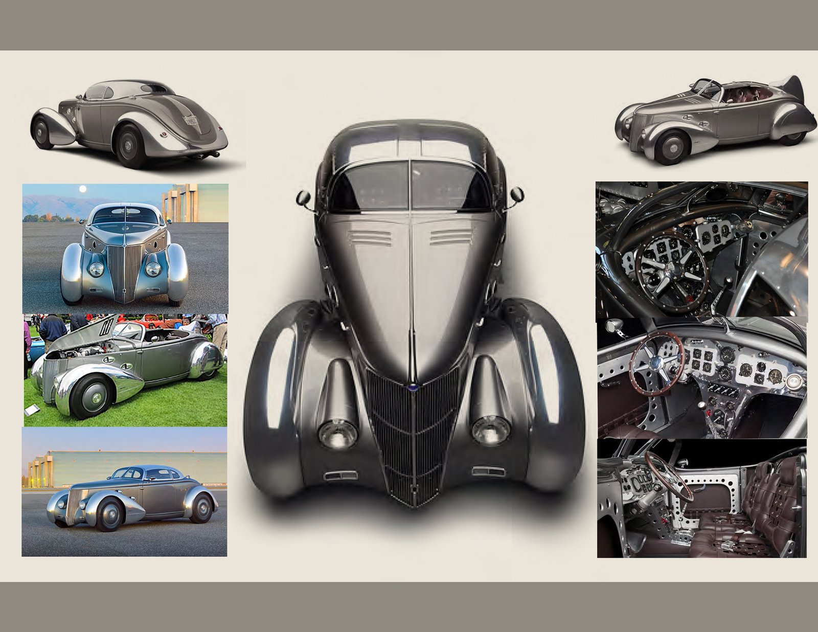 Moal Coachbuilding / Eric Zausner Aerosport, 1936 Ford-based phantom concept